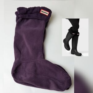 Hunter Purple Fleece Tall Boot Socks Size L